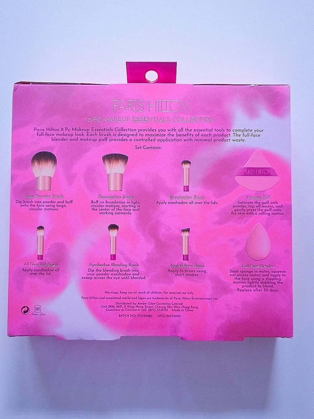 Paris Hilton Makeup Essentials Collection Pink Makeup Brush Set NWT